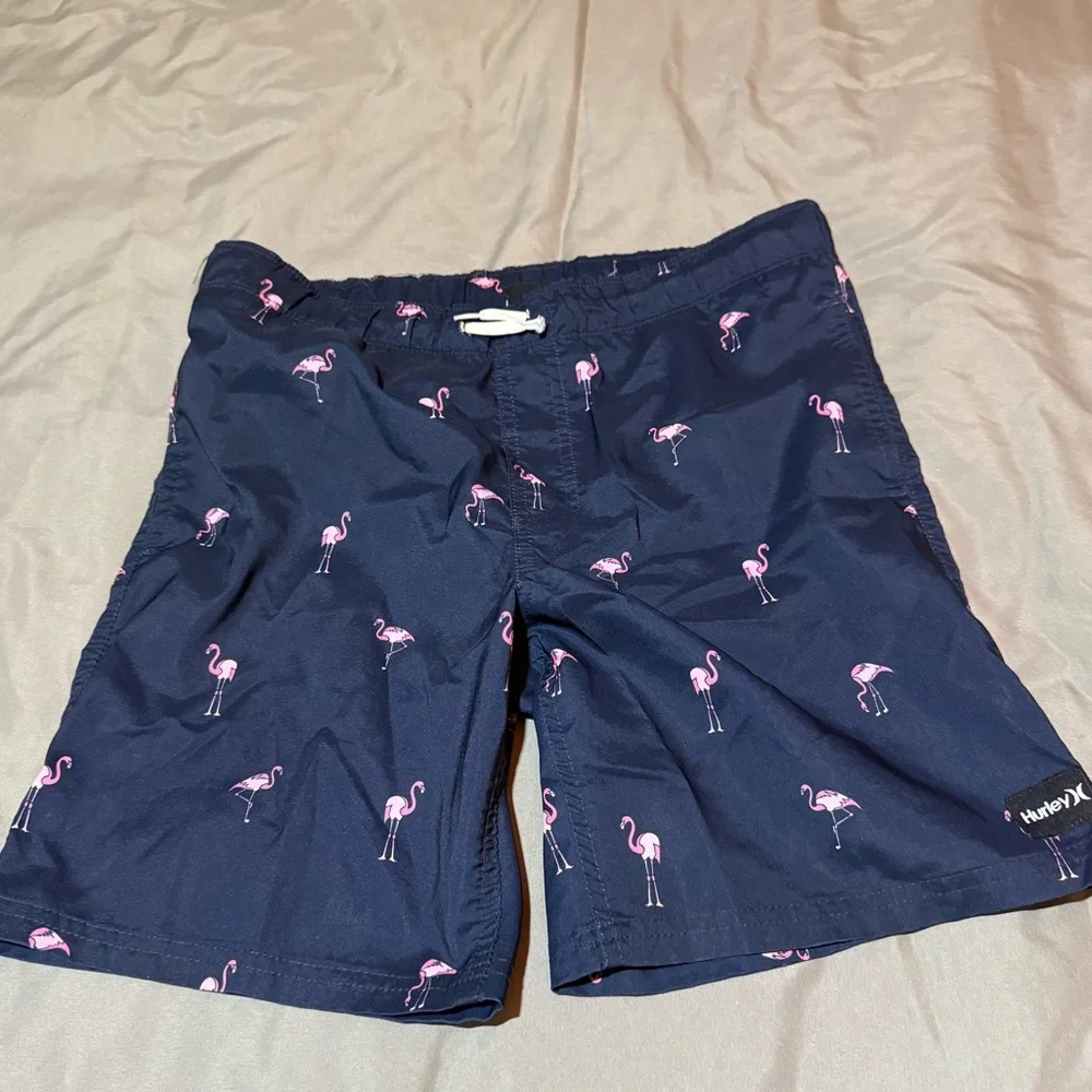 🦩 Hurley Boys’ “Pool Party” Flamingo Print Pull-On Swim‎ Shorts 🦩